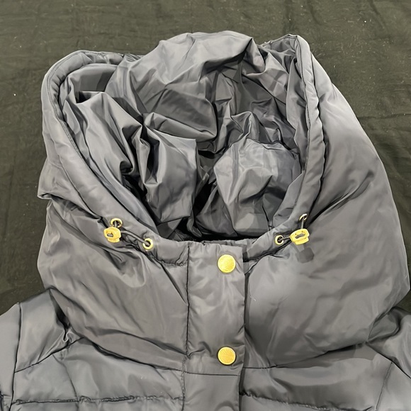 Cole Haan puffer hooded down/feather jacket! Navy blue’ New’ size Medium - Picture 10 of 14